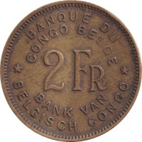 2 francs - Belgisch Congo
