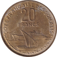 20 francs - Côte française des Somalis