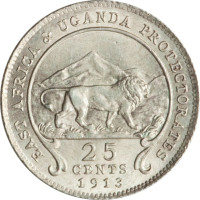 25 cents - Protectorate and Uganda