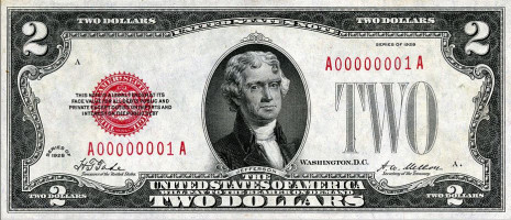 2 dollars - Petits billets