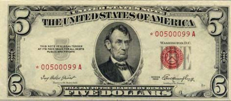 5 dollars - Petits billets