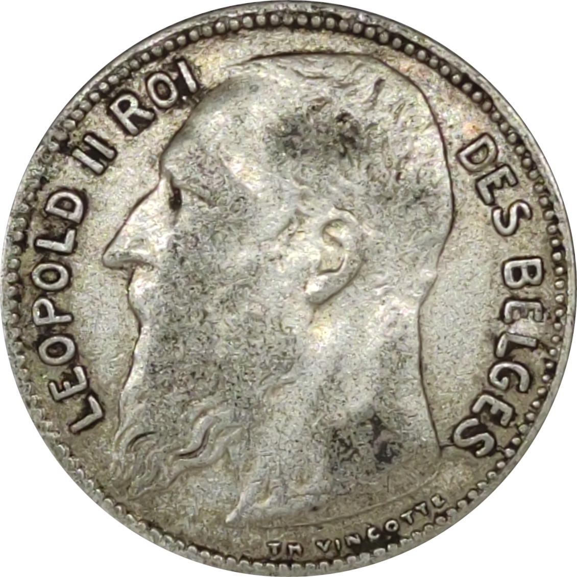 1 franc - Léopold II - Tête agée
