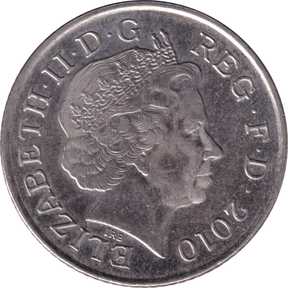 10 pence - Elizabeth II - Tête agée - Blason