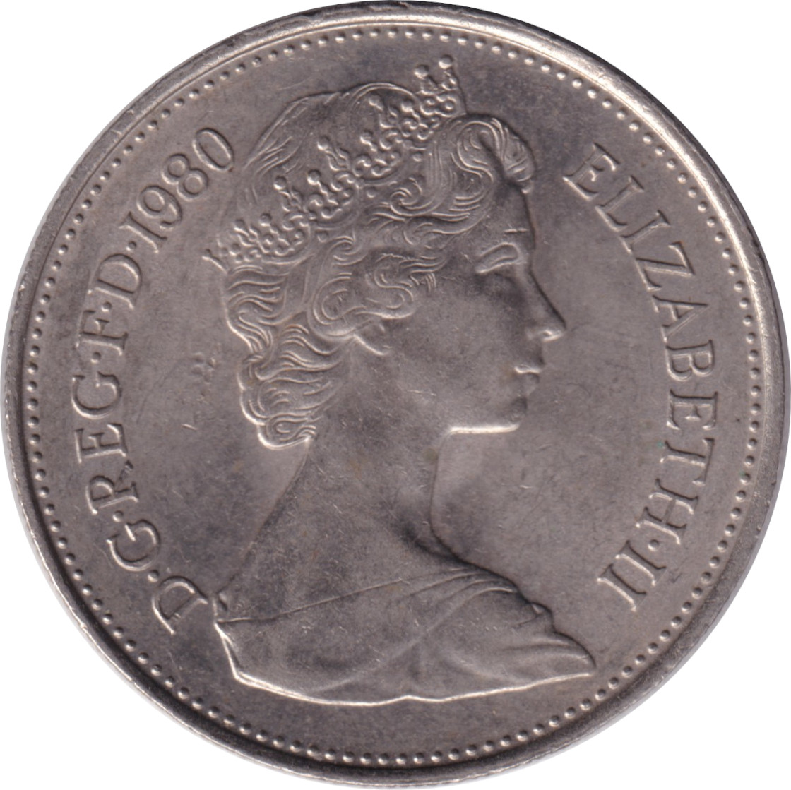 5 pence - Elizabeth II - Young bust