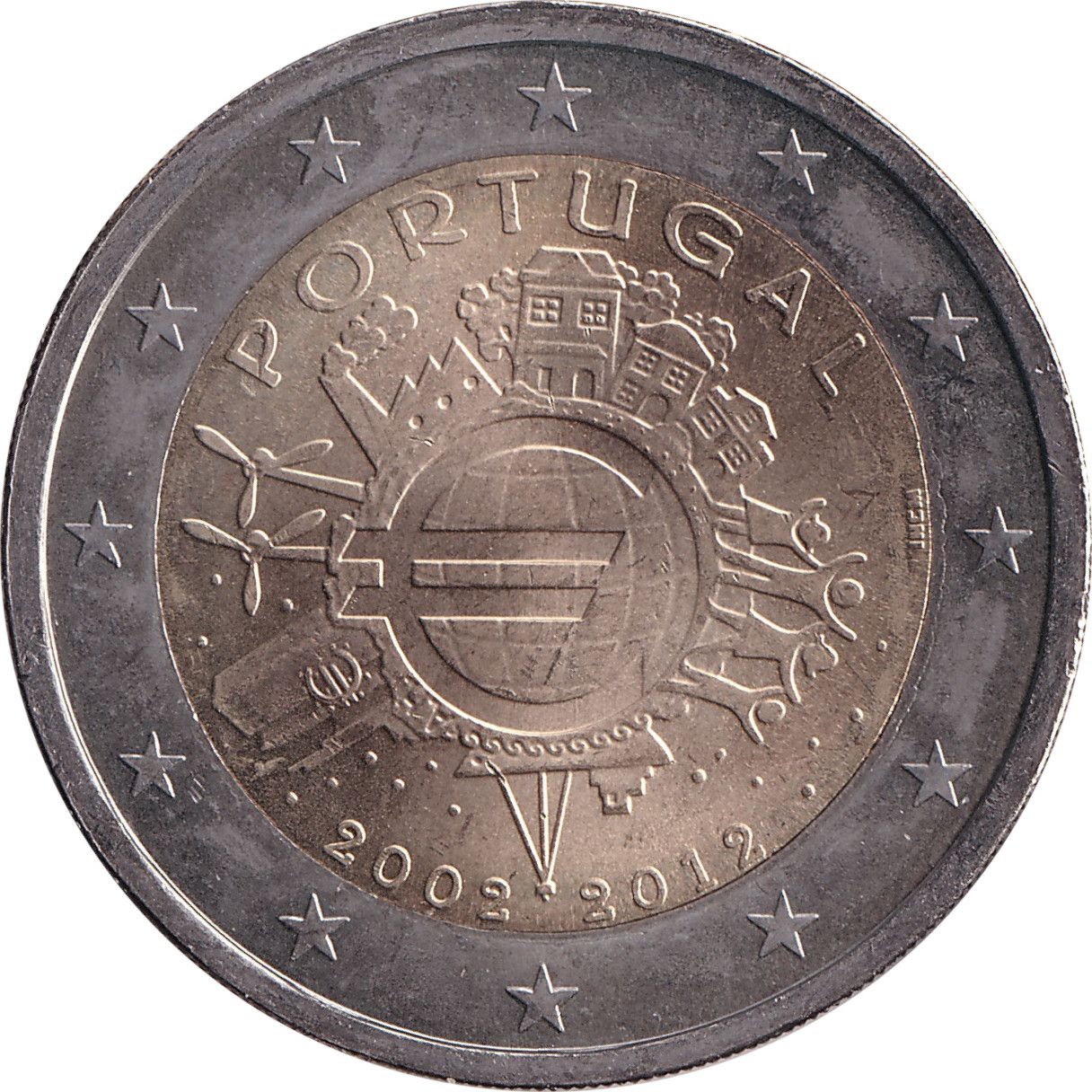 2 euro - Mise en circulation de l'Euro - Portugal