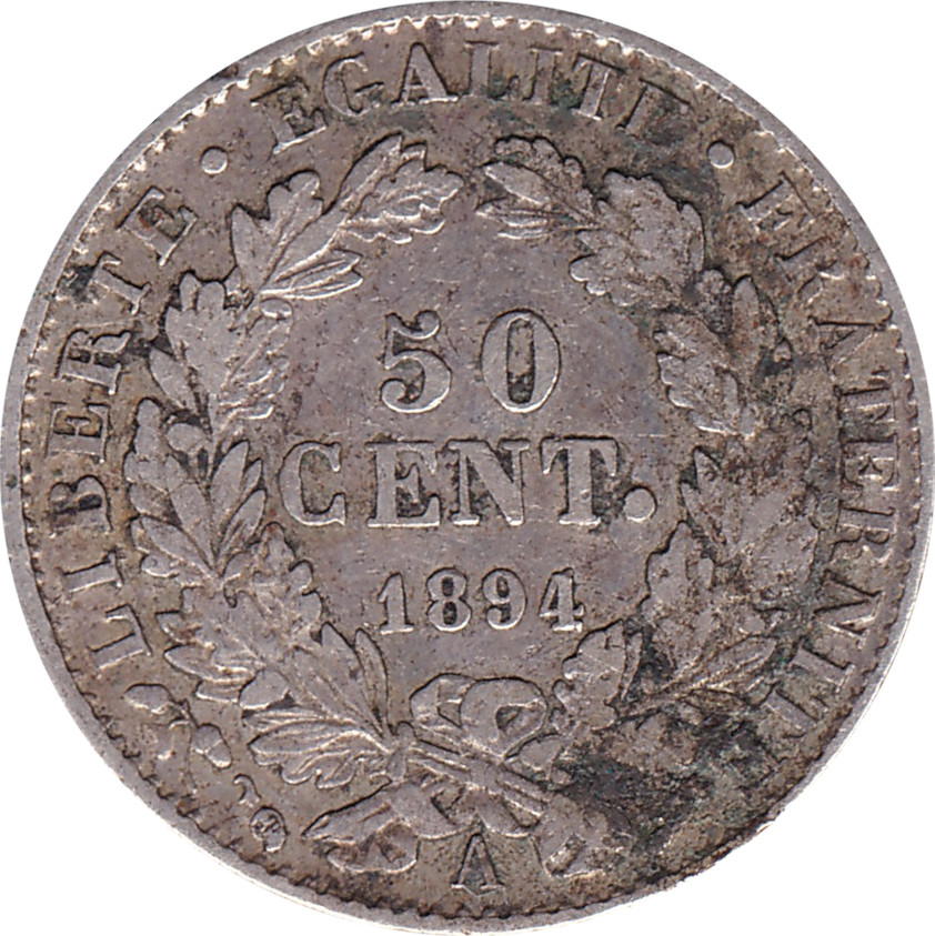 50 centimes - Cérès - Troisième République