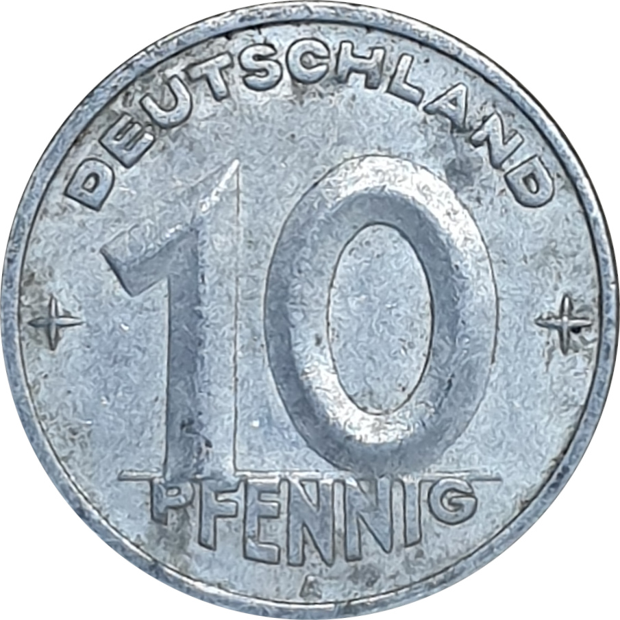 10 pfennig - Weath ear and gear