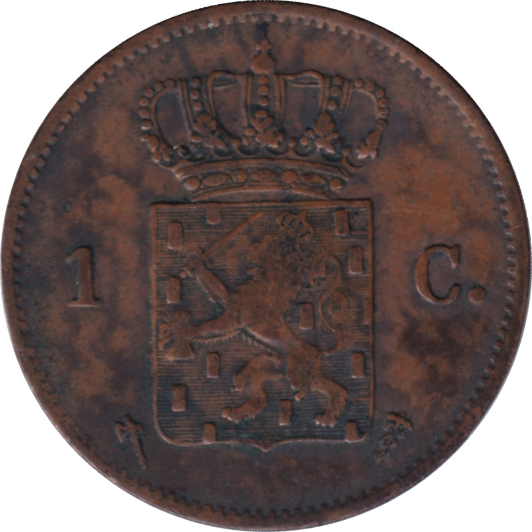 1 cent - Guillaume III - Monogramme