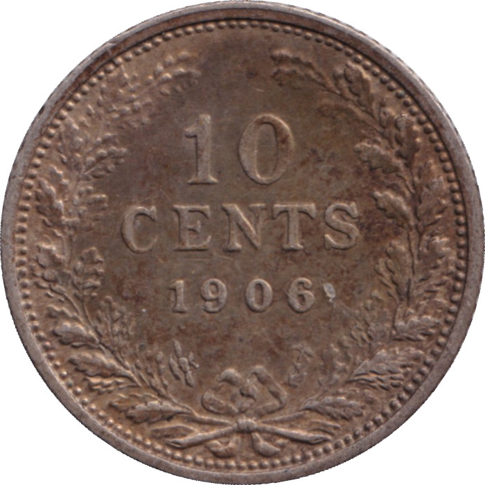 10 cents - Wilhelmina I - Tête adolescente