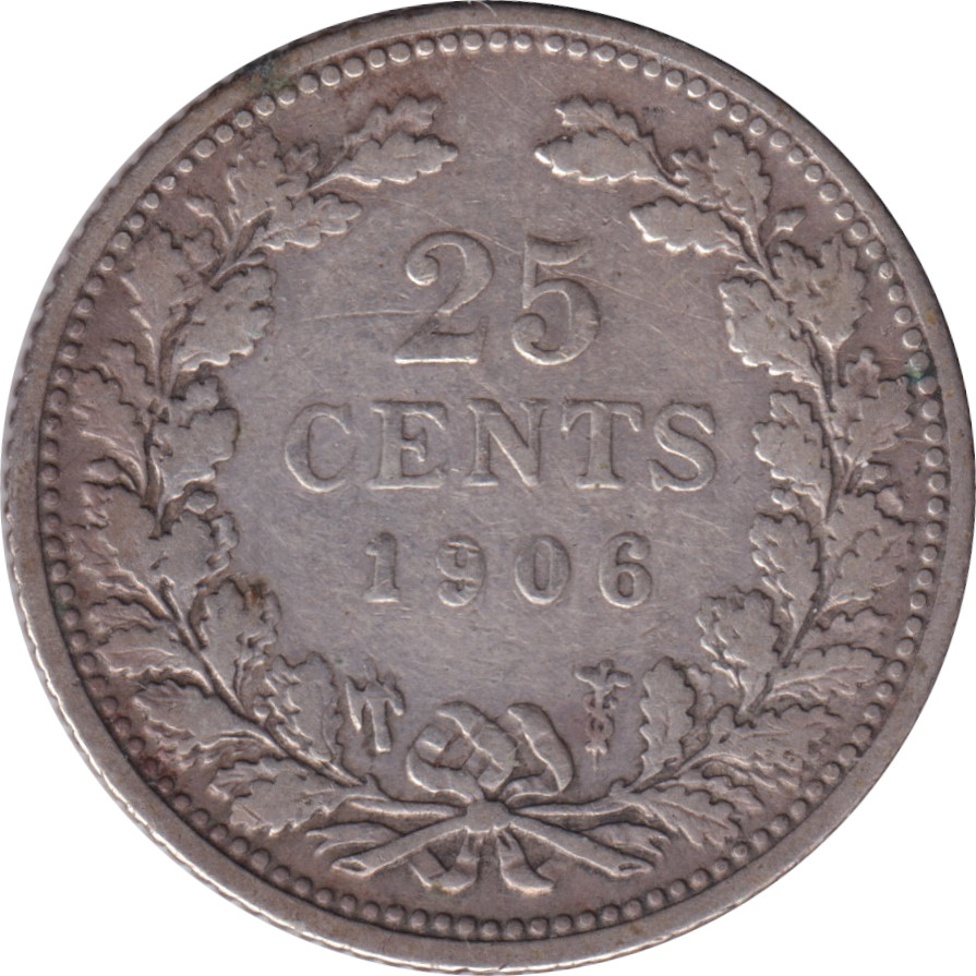 25 cents - Wilhelmina I - Tête enfantine