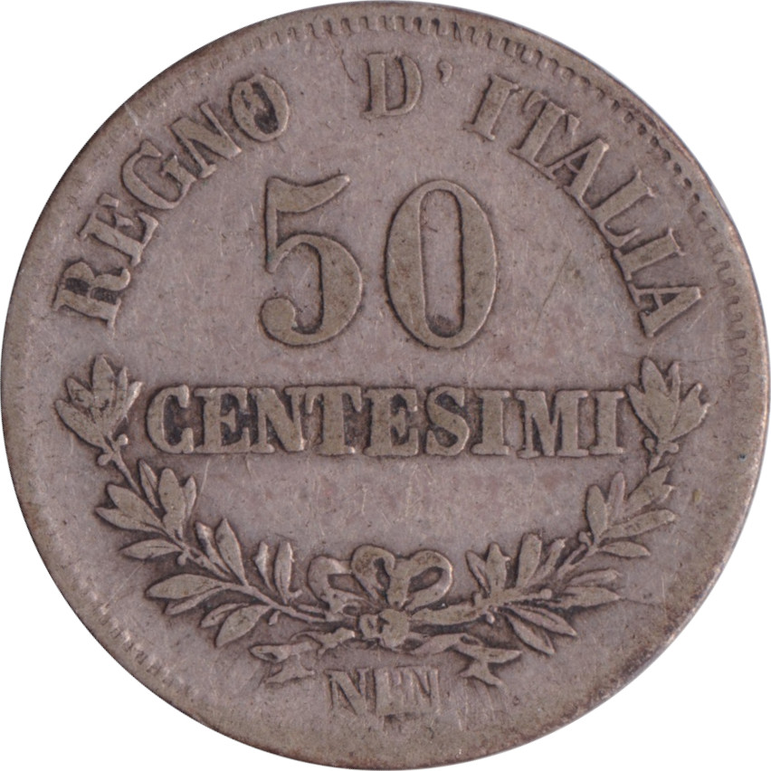 50 centesimi - Victor Emmanuel II - Branches