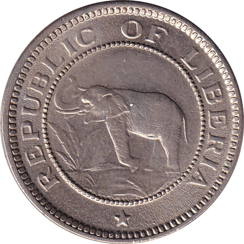 1/2 cent - Éléphant - Palmier - Cupronickel
