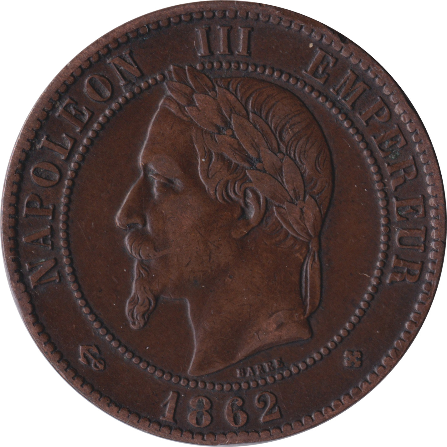 10 centimes - Napoléon III - Tête laurée