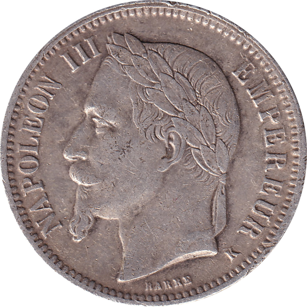 1 franc - Napoléon III - Laureate head