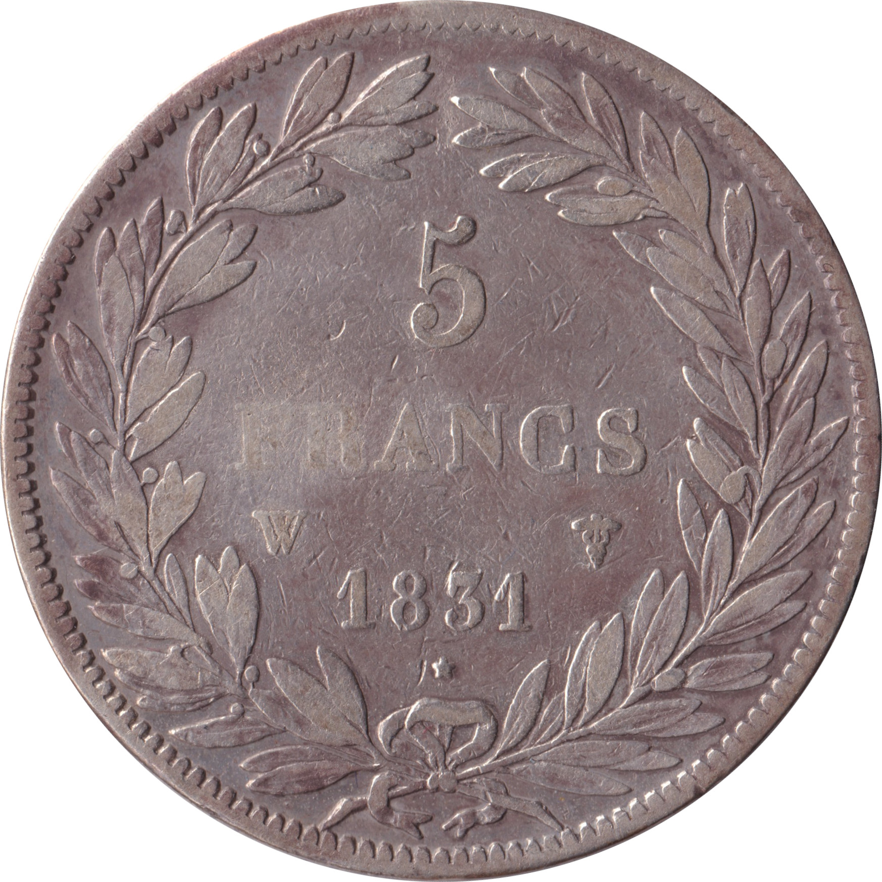 5 francs - Louis Philippe I - Avec le I - Tête nue
