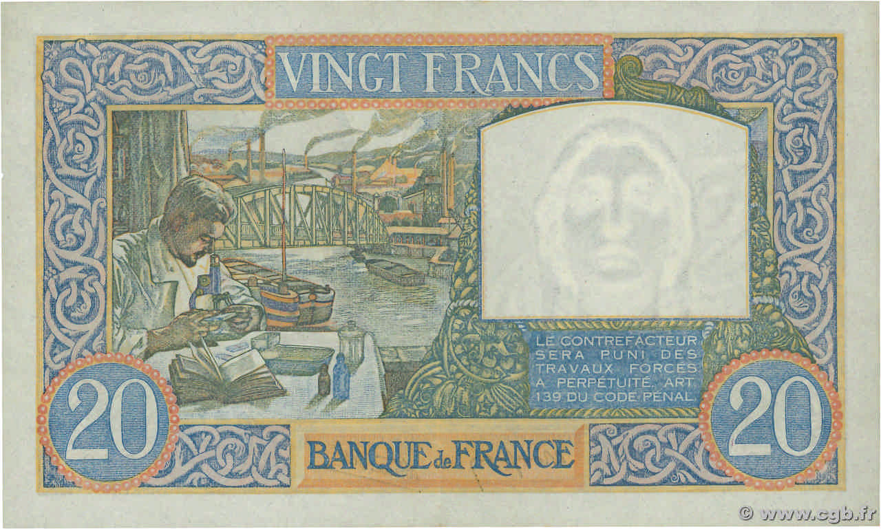 20 francs - Science and Work