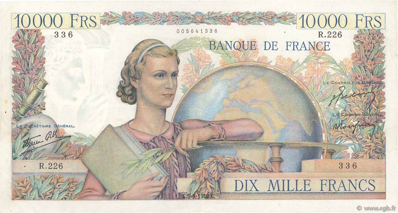 10000 francs - Génie Français