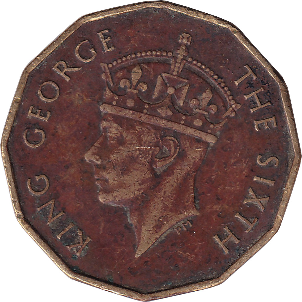 3 pence - George VI - Native dwelling - GEORGE VI KING EMPEROR