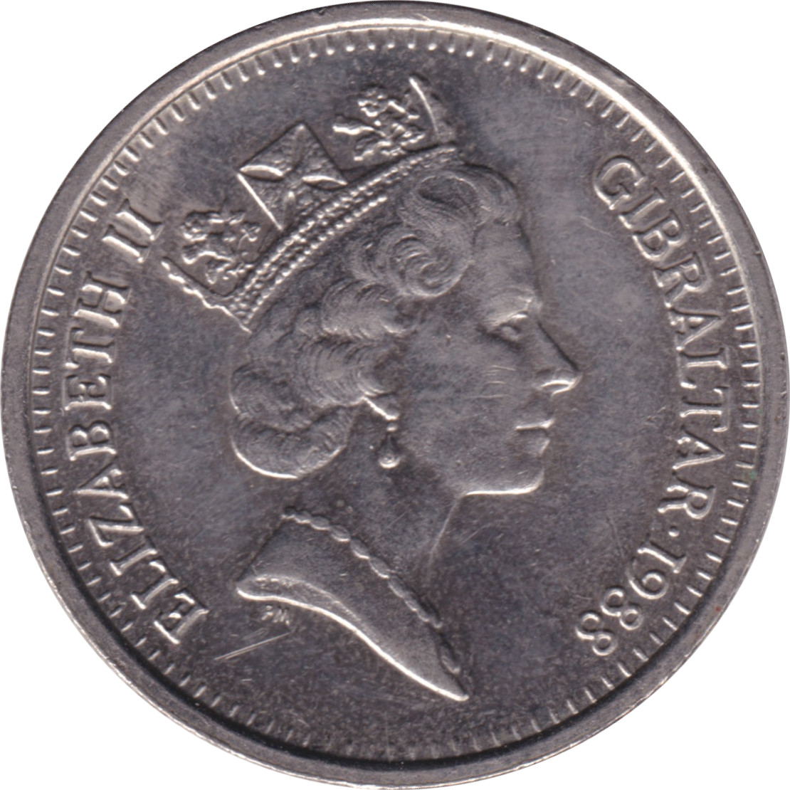 5 pence - Elizabeth II - Tête mature - Type lourd