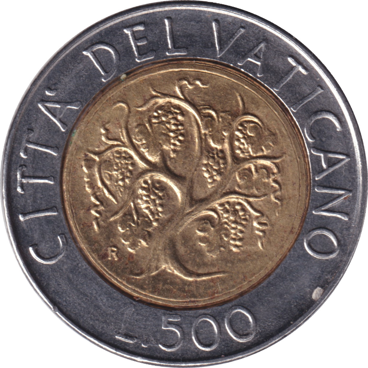 500 lire - Jean Paul II - Grappe de raisin
