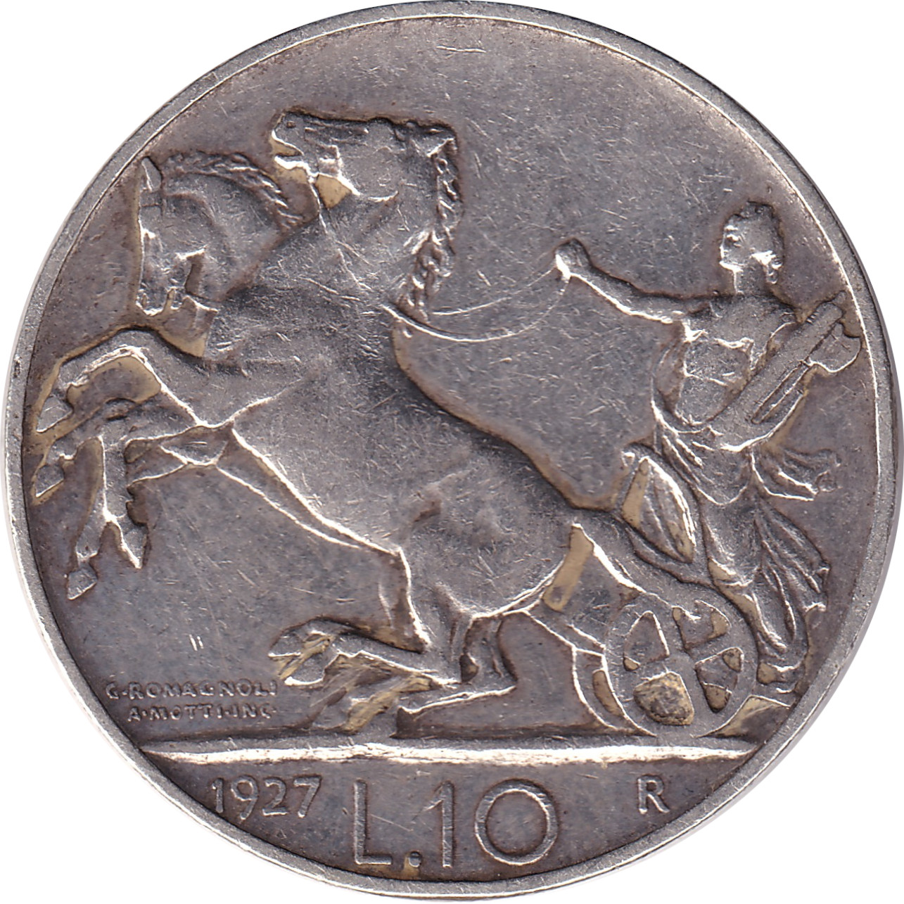 10 lire - Victor Emmanuel III - Quadrige