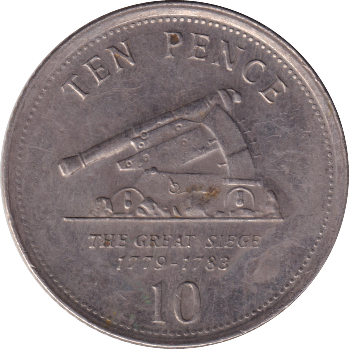 10 pence - Elizabeth II - Grand buste agé