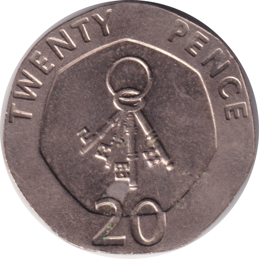 20 pence - Elizabeth II - Buste agé - Clefs -  Type 1
