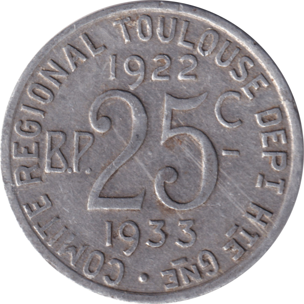 25 centimes - Toulouse - Département de la Haute Garonne