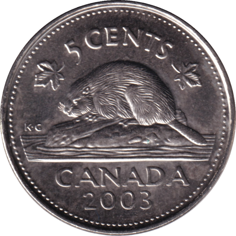 5 cents - Elizabeth II - Tête agée