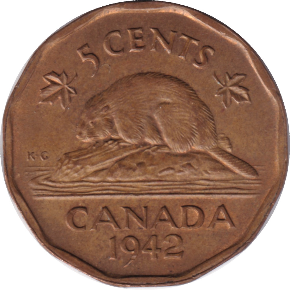 5 cents - Georges VI - Castor