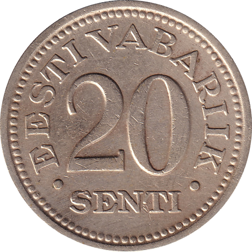 20 senti - Estonian Shield