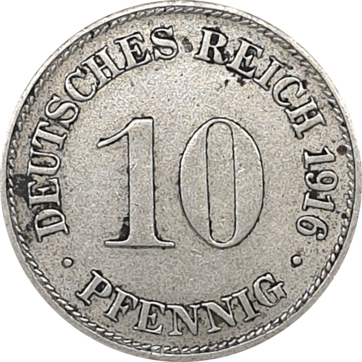 10 pfennig - Guillaume II - Type 1