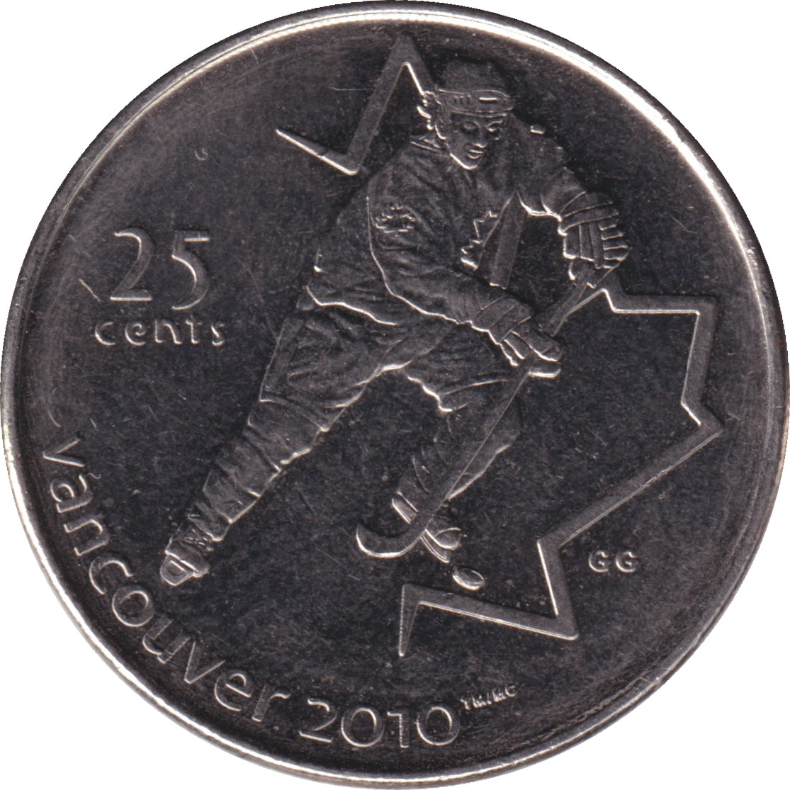 25 cents - Olympiades de Vancouver - Hockey sur glace
